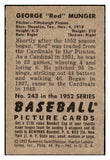 1952 Bowman Baseball #243 Red Munger Pirates VG-EX 491197