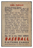 1951 Bowman Baseball #081 Carl Furillo Dodgers GD-VG 491210