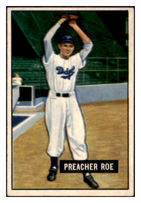 1951 Bowman Baseball #118 Preacher Roe Dodgers EX 491214