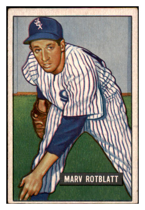 1951 Bowman Baseball #303 Marv Rotblatt White Sox EX 491217
