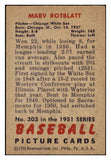 1951 Bowman Baseball #303 Marv Rotblatt White Sox EX 491217
