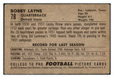 1952 Bowman Small Football #078 Bobby Layne Lions VG-EX 491247