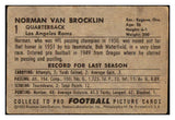 1952 Bowman Small Football #001 Norm Van Brocklin Rams VG-EX 491250