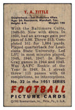1951 Bowman Football #032 Y.A. Tittle 49ers VG-EX 491261