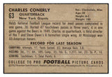 1952 Bowman Small Football #063 Charley Conerly Giants VG-EX 491278