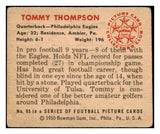 1950 Bowman Football #095 Tommy Thompson Eagles VG-EX 491282