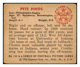 1950 Bowman Football #134 Pete Pihos Eagles VG-EX 491283
