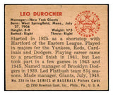 1950 Bowman Baseball #220 Leo Durocher Giants EX-MT Copyright 491287