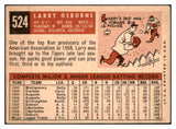 1959 Topps Baseball #524 Larry Osborne Tigers EX 491309