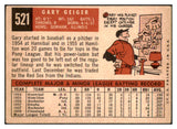 1959 Topps Baseball #521 Gary Geiger Red Sox EX 491311