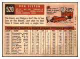 1959 Topps Baseball #520 Don Elston Cubs VG 491322