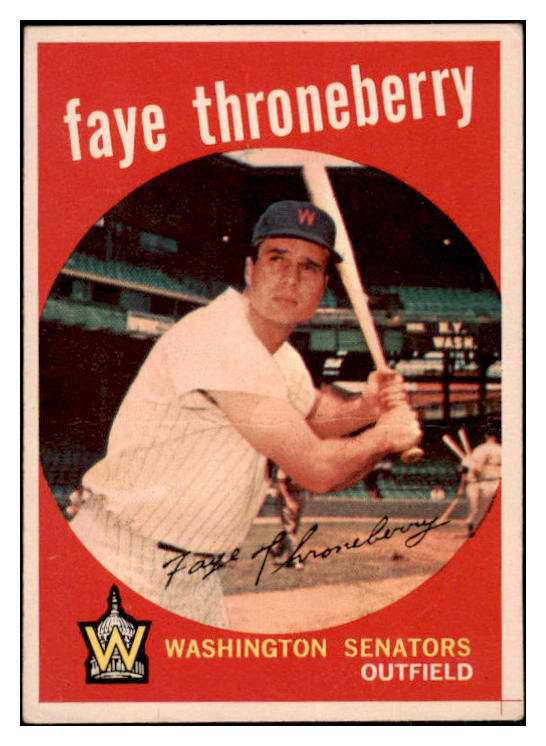 1959 Topps Baseball #534 Faye Throneberry Senators VG 491324