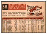 1959 Topps Baseball #536 Danny Kravitz Pirates VG 491326
