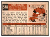 1959 Topps Baseball #548 Elmer Singleton Cubs VG 491328