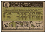 1961 Topps Baseball #551 George Altman Cubs VG-EX 491361