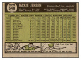 1961 Topps Baseball #540 Jackie Jensen Red Sox EX-MT 491366