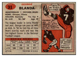 1957 Topps Football #031 George Blanda Bears NR-MT 491381