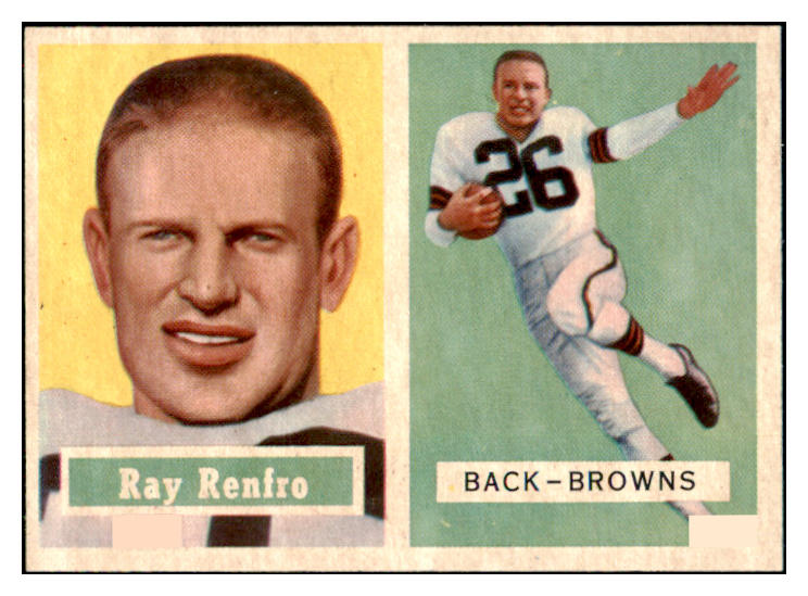1957 Topps Football #076 Ray Renfro Browns NR-MT 491383
