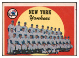 1959 Topps Baseball #510 New York Yankees Team VG 491434