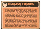 1966 Topps Baseball #537 Herman Franks Giants VG 491456
