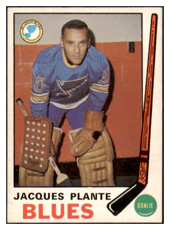 1969 O Pee Chee Hockey #180 Jacques Plante Blues EX-MT 491473