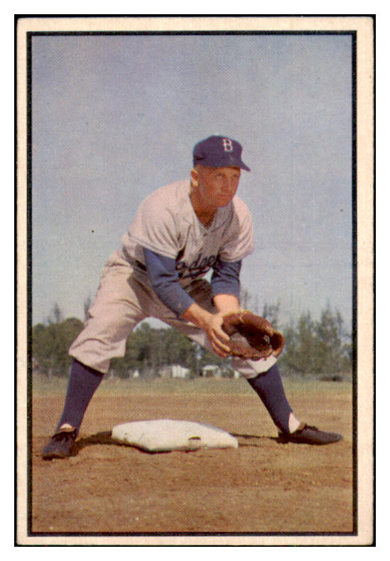 1953 Bowman Color Baseball #135 Bobby Morgan Dodgers EX 491541