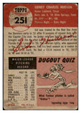 1953 Topps Baseball #251 Sid Hudson Red Sox VG 491607