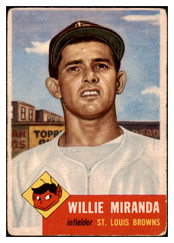 1953 Topps Baseball #278 Willie Miranda Browns VG 491651