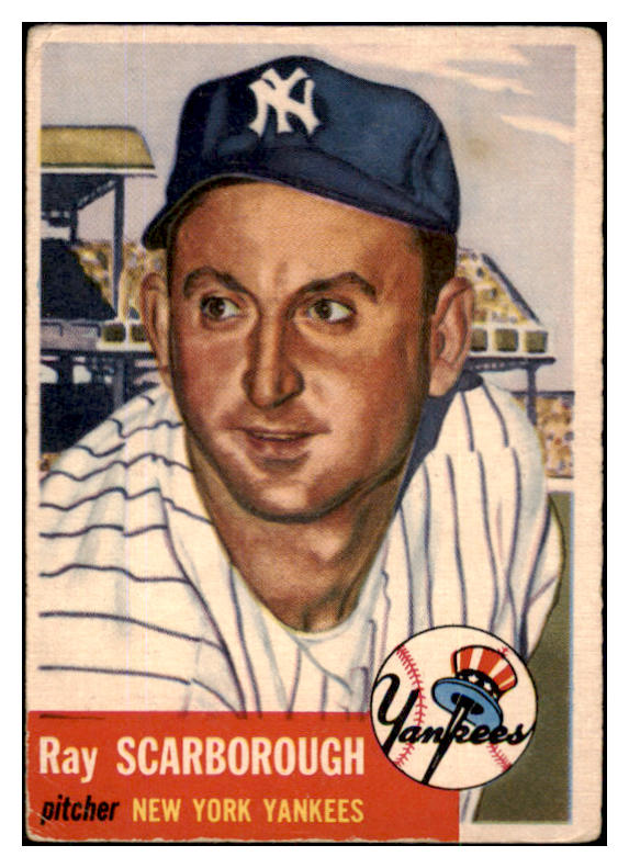 1953 Topps Baseball #213 Ray Scarborough Yankees GD-VG 491745