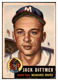 1953 Topps Baseball #212 Jack Dittmer Braves Poor 491746