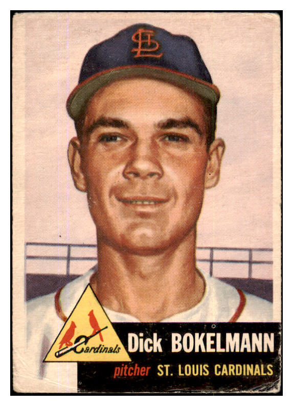 1953 Topps Baseball #204 Dick Bokelmann Cardinals Good 491751