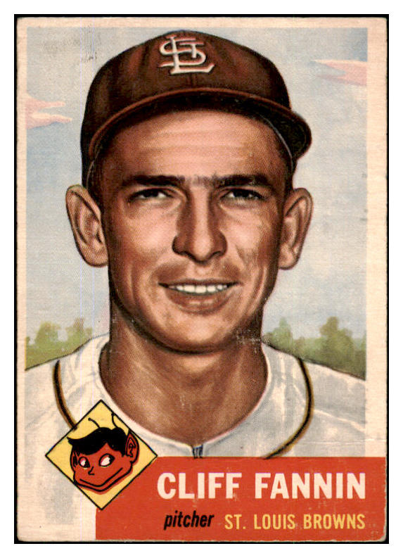 1953 Topps Baseball #203 Cliff Fannin Browns VG 491752