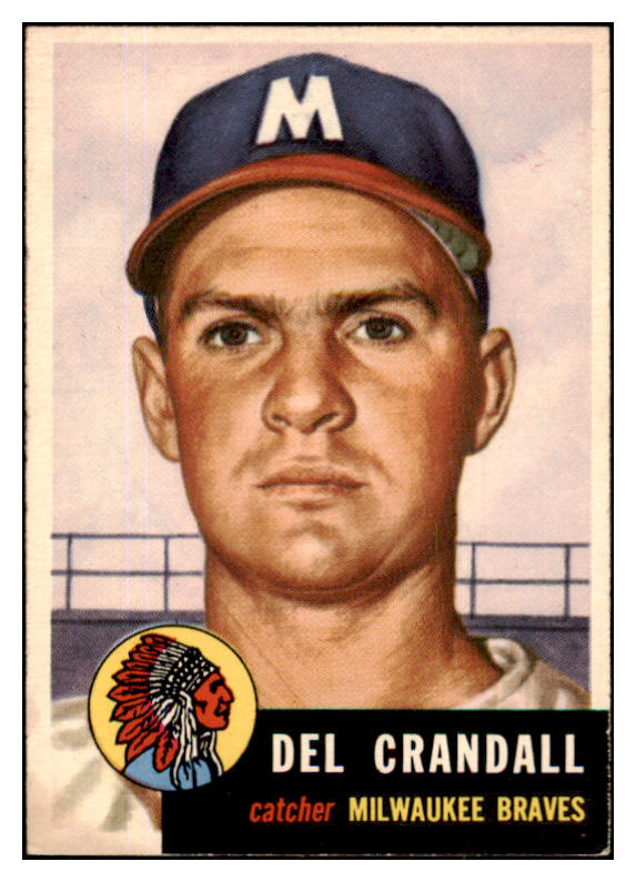 1953 Topps Baseball #197 Del Crandall Braves EX-MT 491758