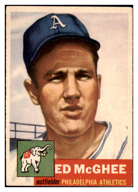 1953 Topps Baseball #195 Ed McGhee A'S EX 491760