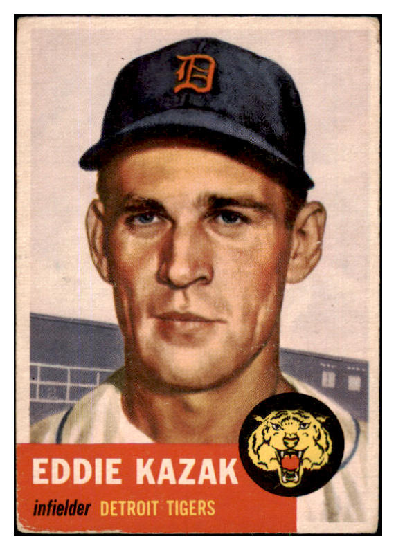 1953 Topps Baseball #194 Eddie Kazak Tigers VG-EX 491761
