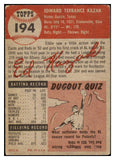 1953 Topps Baseball #194 Eddie Kazak Tigers VG-EX 491761