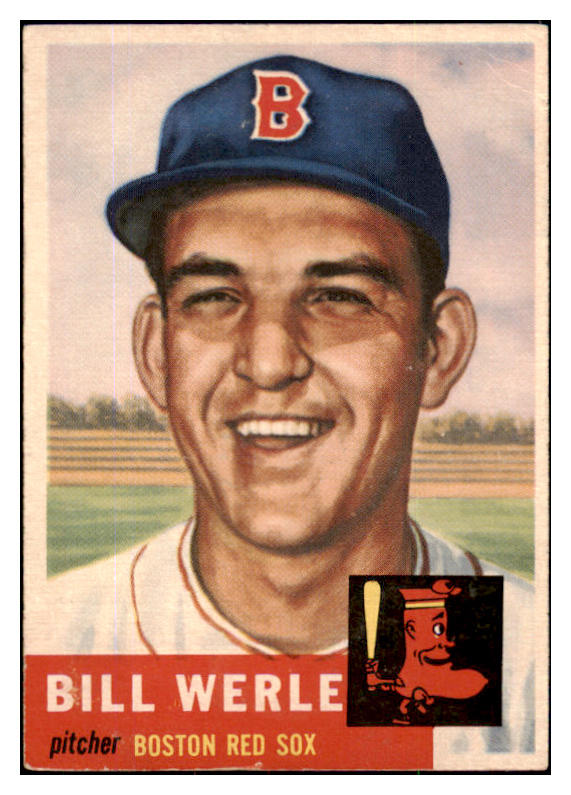 1953 Topps Baseball #170 Bill Werle Red Sox EX 491780