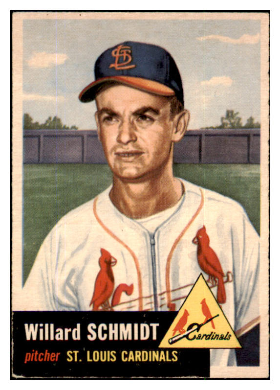 1953 Topps Baseball #168 Willard Schmidt Cardinals VG 491782
