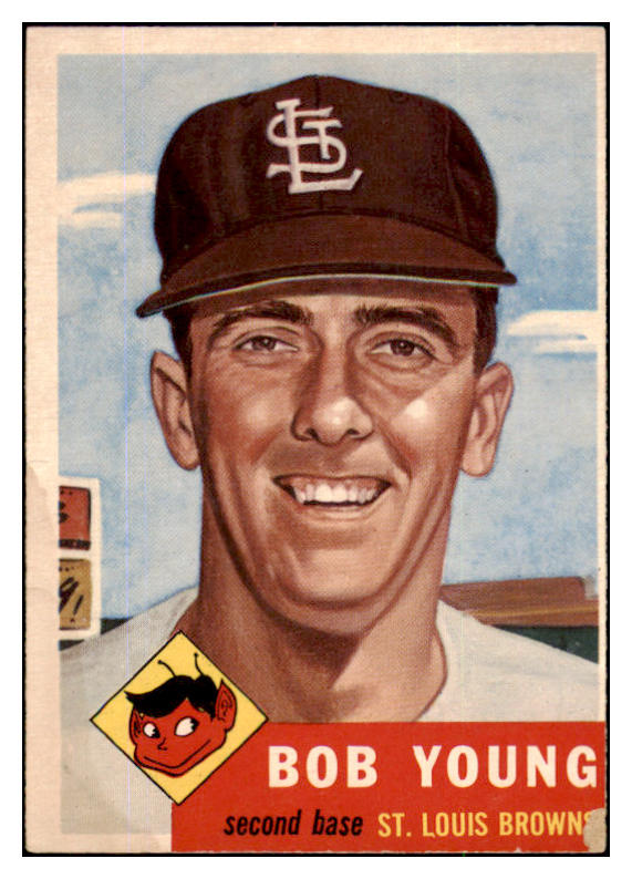 1953 Topps Baseball #160 Bob Young Browns VG 491785