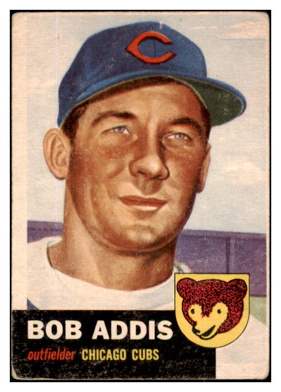 1953 Topps Baseball #157 Bob Addis Cubs VG 491787