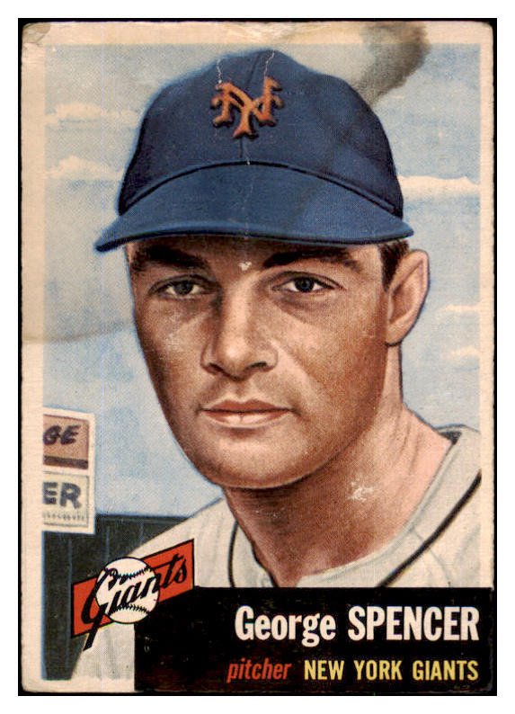 1953 Topps Baseball #115 George Spencer Giants Poor 491816