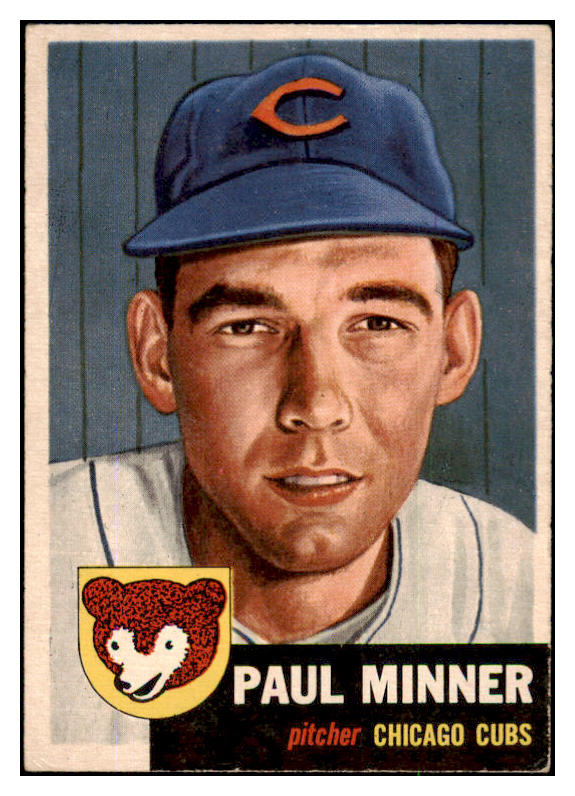 1953 Topps Baseball #092 Paul Minner Cubs EX 491832