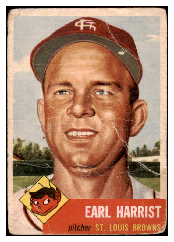 1953 Topps Baseball #065 Earl Harrist Browns Poor 491849