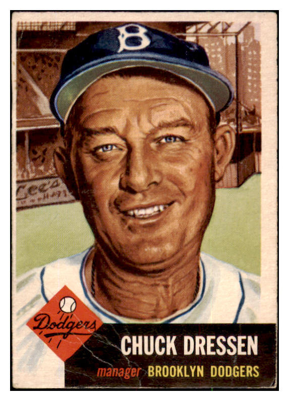 1953 Topps Baseball #050 Chuck Dressen Dodgers FR-GD 491862