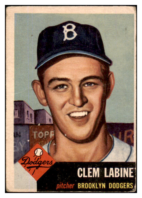 1953 Topps Baseball #014 Clem Labine Dodgers Good 491886