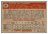 1952 Topps Baseball #068 Cliff Chambers Cardinals GD-VG Red 491908