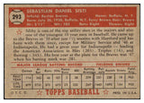 1952 Topps Baseball #293 Sibby Sisti Braves PR-FR 491937