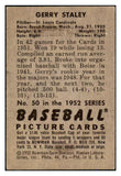 1952 Bowman Baseball #050 Gerry Staley Cardinals EX 491979