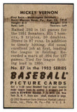 1952 Bowman Baseball #087 Mickey Vernon Senators NR-MT 492004