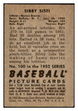 1952 Bowman Baseball #100 Sibby Sisti Braves VG-EX 492015